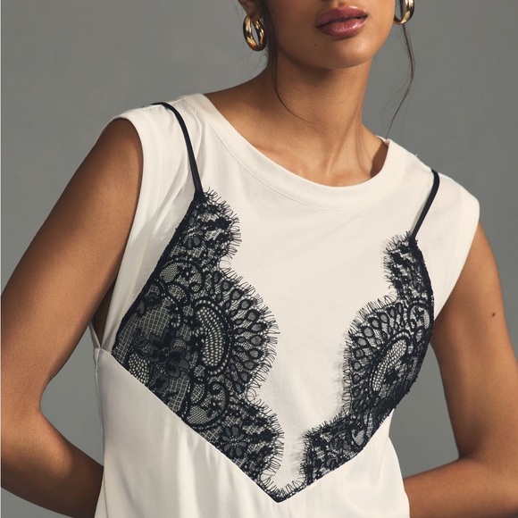 Anthropologie Maeve Lace T-Shirt Slip Dress - Picture 5 of 5